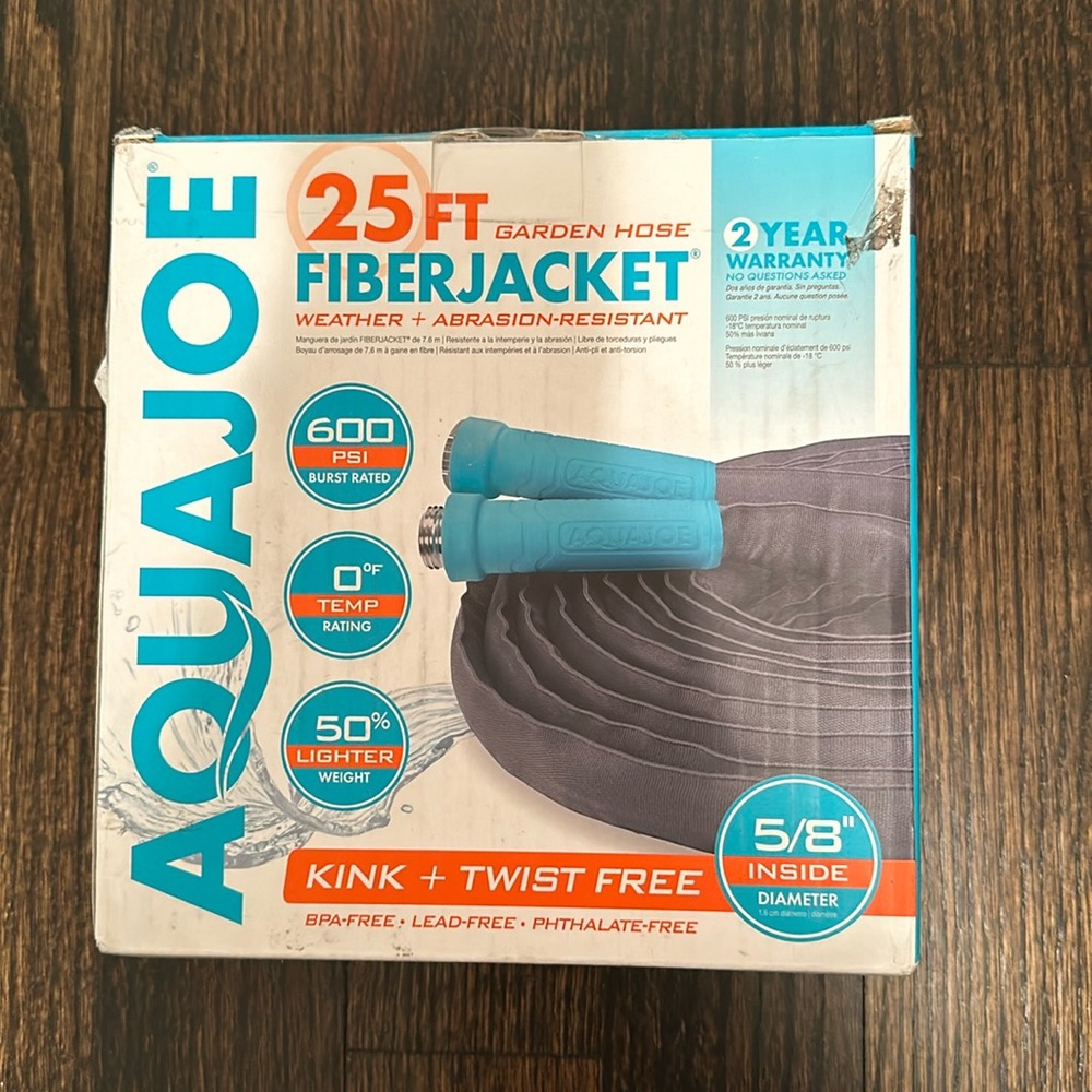 Aquajoe 25FT Garden Hose. 5:8 inside diameter.